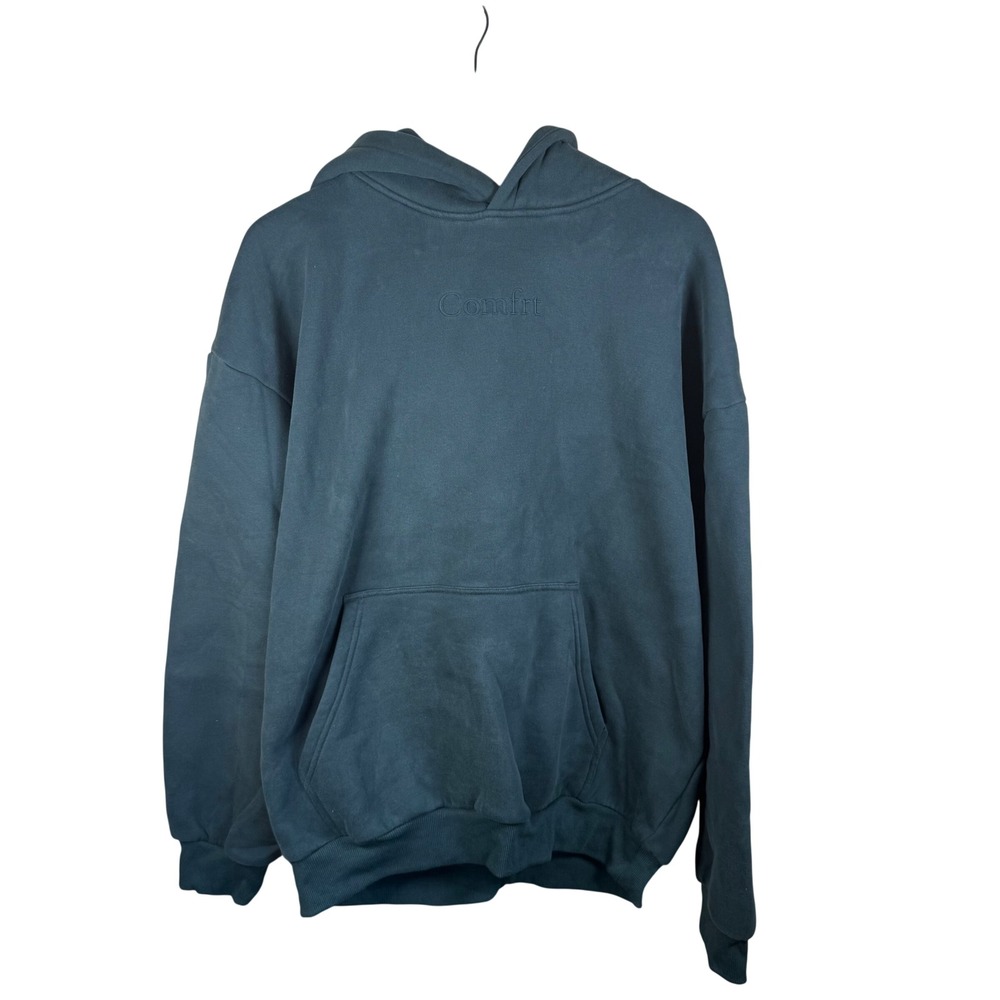 Comfrt Hoodie Womens XL Dark Green Oversized Heavyweight Embroidered‎ Streetwear